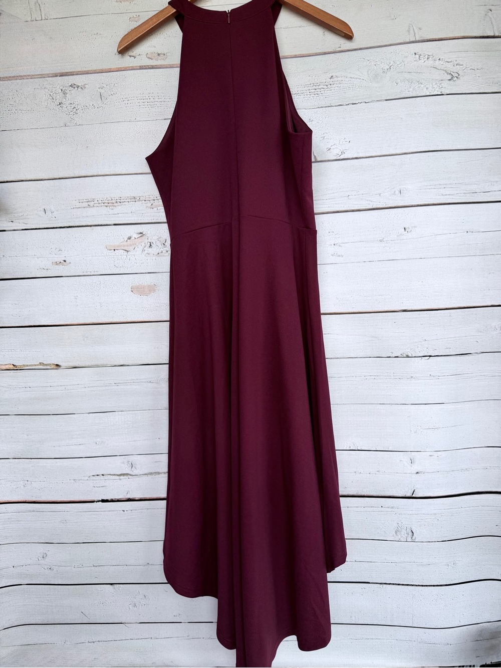 NWT Dressystar Burgundy High Neck Halter High-Low Dress - Size Large - Picture 6 of 6